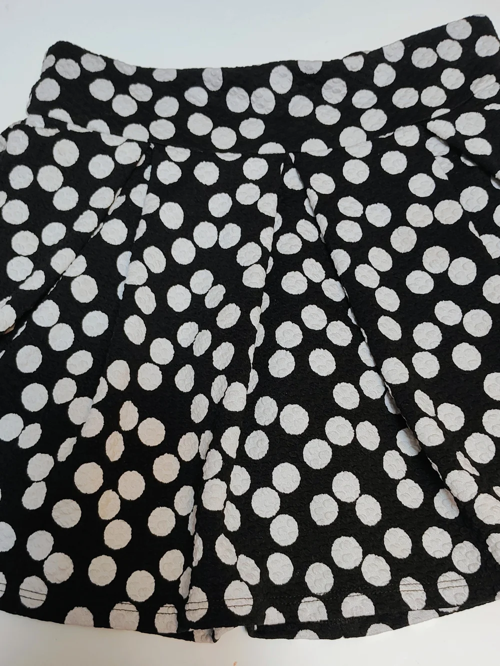 Justice Black and White Polka Dot Skater Skirt